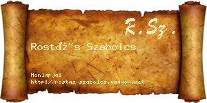 Rostás Szabolcs névjegykártya